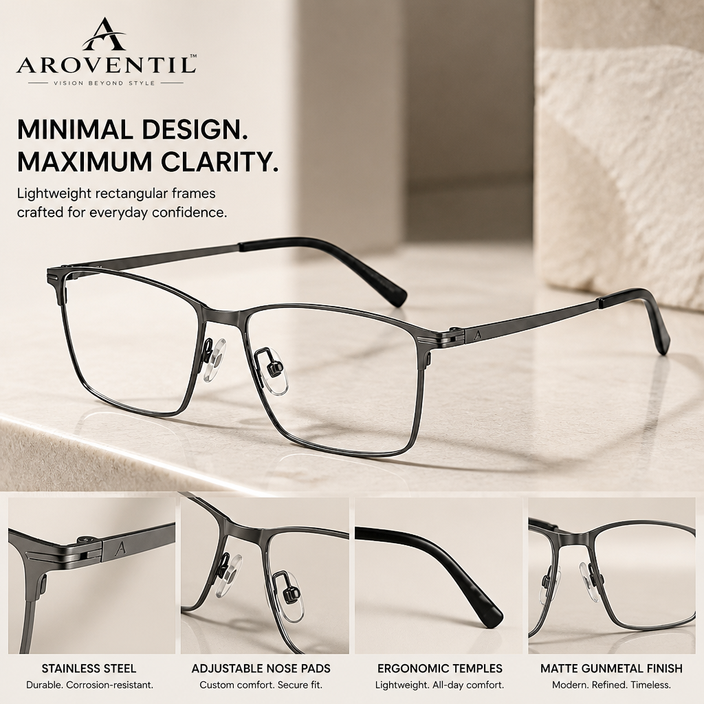 Solvane Lightweight Rectangular Eyeglass Frames — image 5