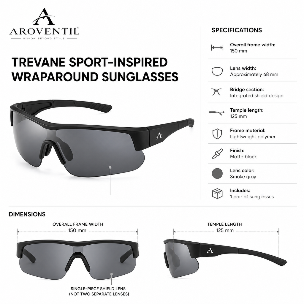 Trevane Sport-Inspired Wraparound Sunglasses — image 3